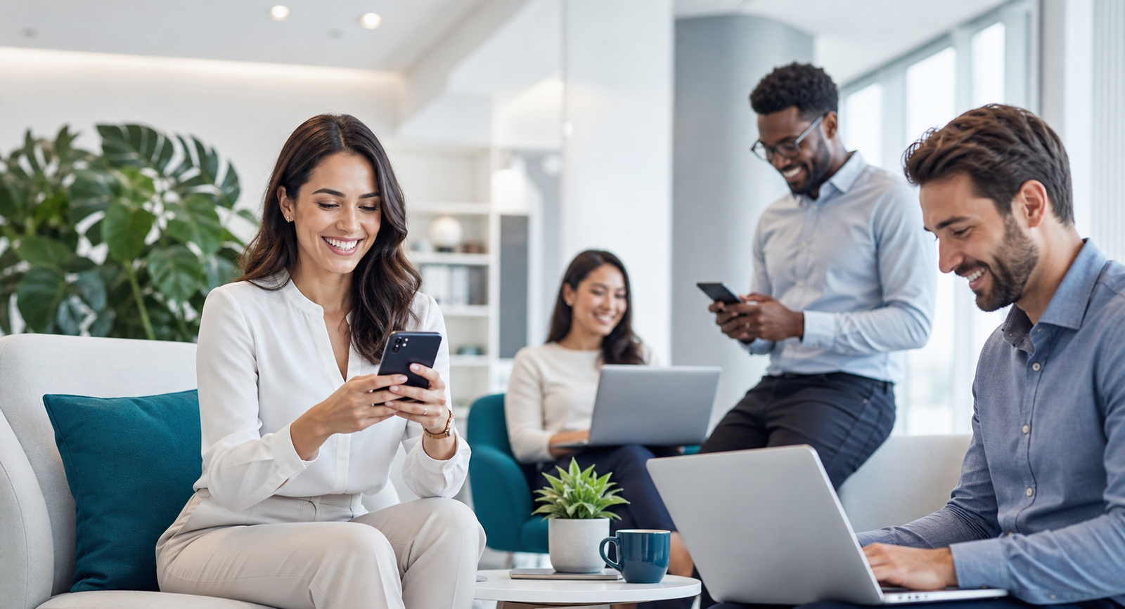 Happy customers using a secure marketplace